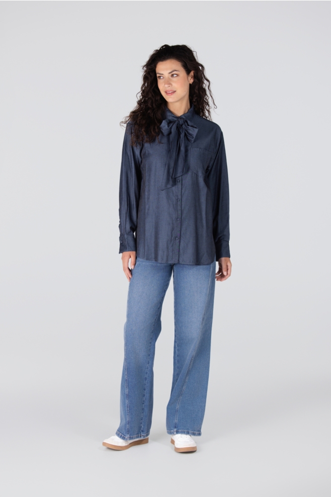 ESS W25 BLOUSE SR 737 000780 DARK BLUE